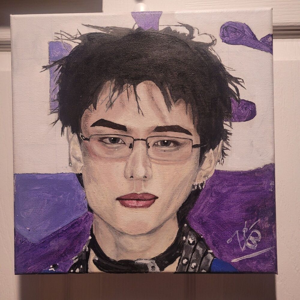 Hyunjin Stray Kids Canvas Handmade Painting 12x12 Decor Wall Kpop